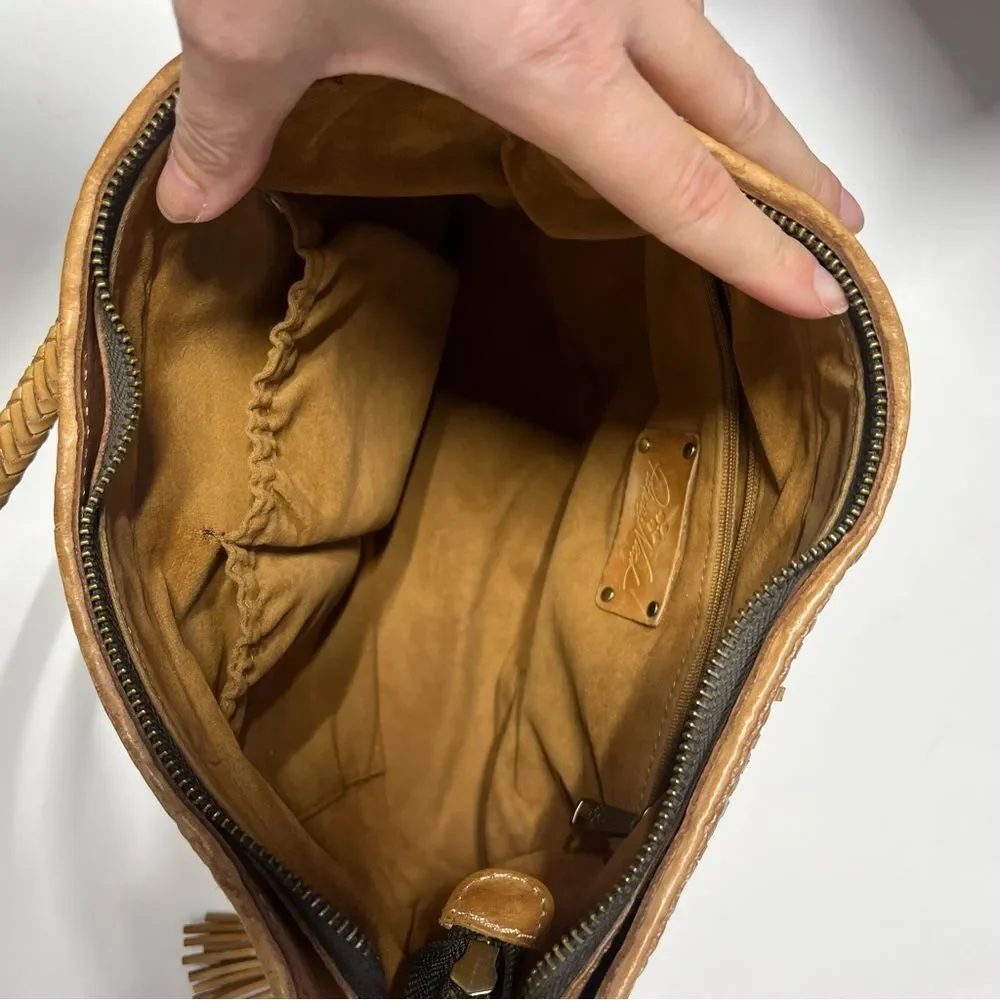 Patricia Nash Woven Leather Castelli Square Hobo in Sand